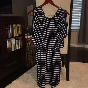 Black and white stripped dress. Simple and classy